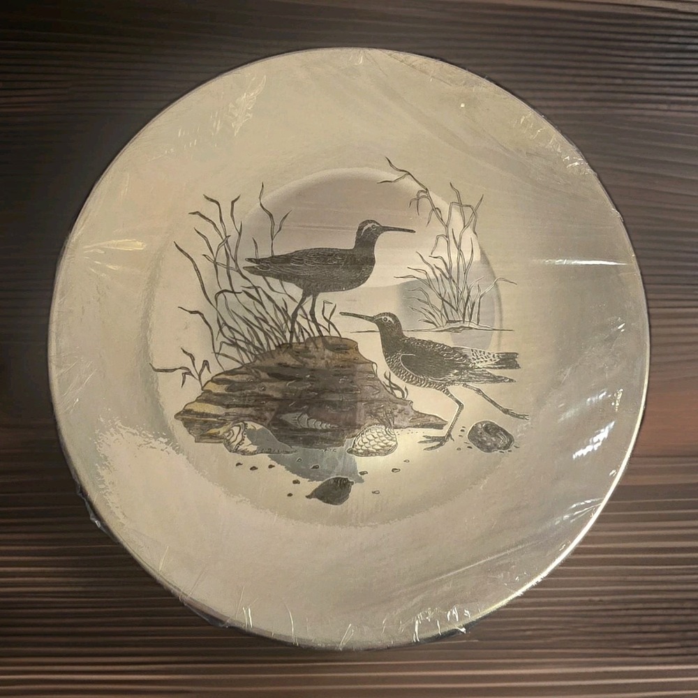 Vintage Reed & Barton Damascene "Sandpiper" Plate NWB APPROX: 11" #840 OUT OF 5K